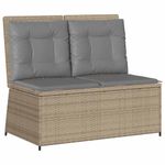 Casa si Gradina - Gradina si terasa - Mobilier exterior - Bancute de gradina - Banca de gradina cu perna Bej Rattan poli - Infinity.ro