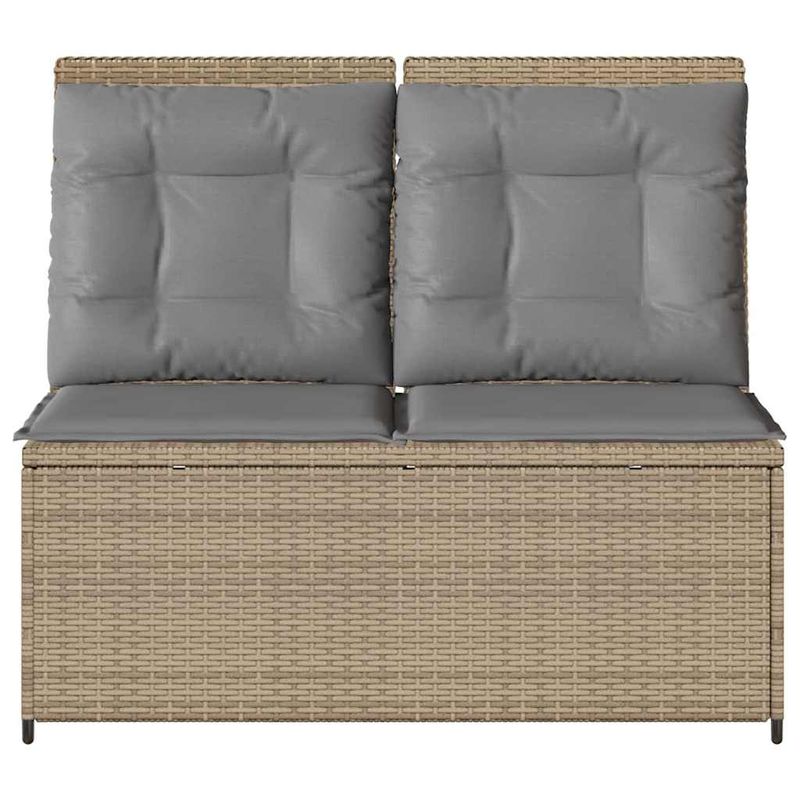 Casa si Gradina - Gradina si terasa - Mobilier exterior - Bancute de gradina - Banca de gradina cu perna Bej Rattan poli - Infinity.ro