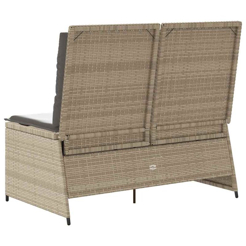 Casa si Gradina - Gradina si terasa - Mobilier exterior - Bancute de gradina - Banca de gradina cu perna Bej Rattan poli - Infinity.ro