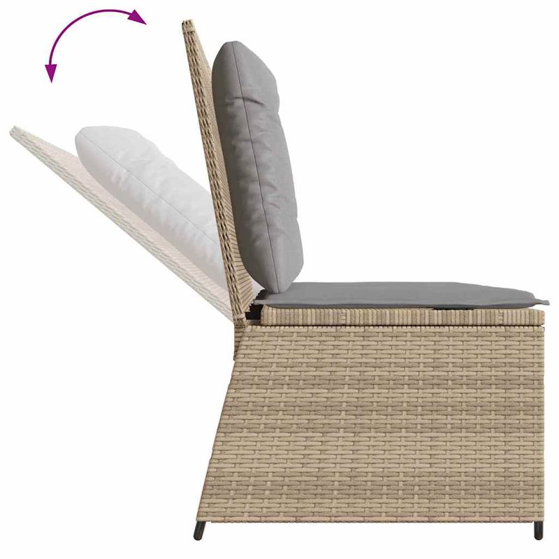 Casa si Gradina - Gradina si terasa - Mobilier exterior - Bancute de gradina - Banca de gradina cu perna Bej Rattan poli - Infinity.ro