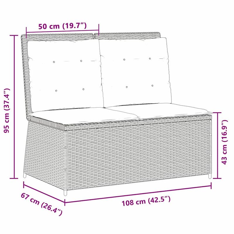 Casa si Gradina - Gradina si terasa - Mobilier exterior - Bancute de gradina - Banca de gradina cu perna Bej Rattan poli - Infinity.ro