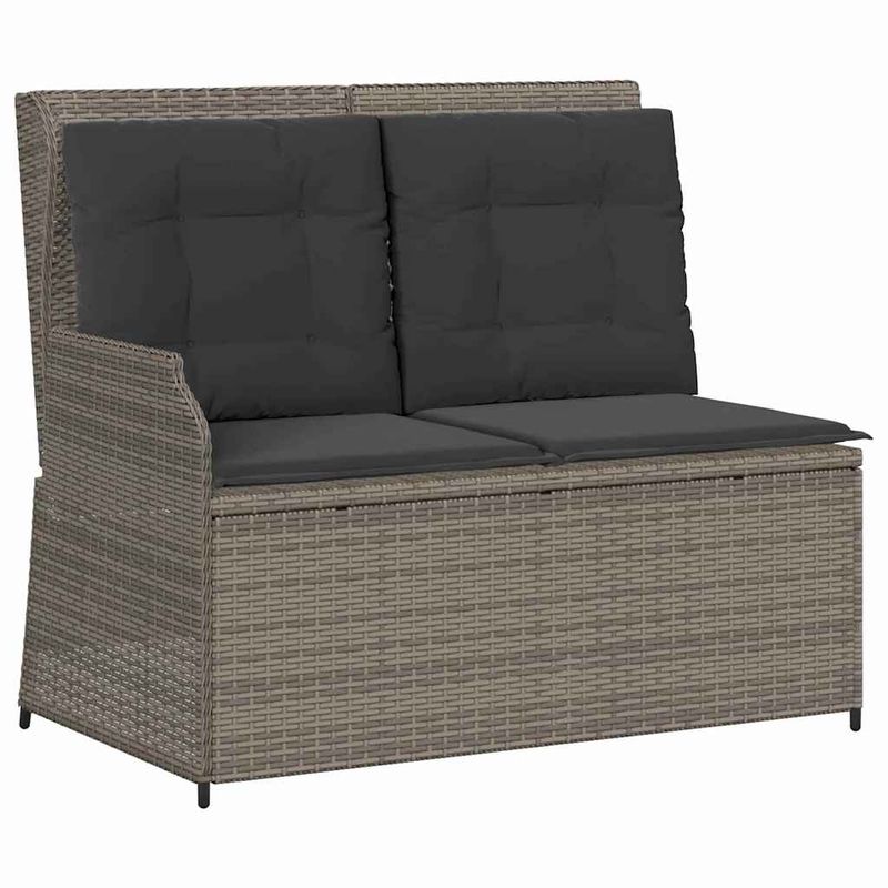 Casa si Gradina - Gradina si terasa - Mobilier exterior - Bancute de gradina - Banca de gradina cu perna Gri Rattan poli - Infinity.ro