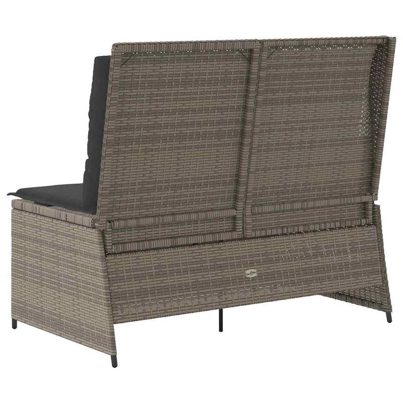 Casa si Gradina - Gradina si terasa - Mobilier exterior - Bancute de gradina - Banca de gradina cu perna Gri Rattan poli - Infinity.ro