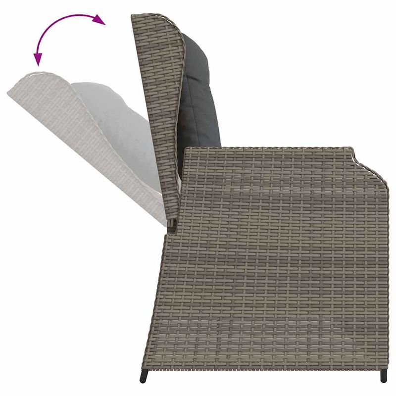 Casa si Gradina - Gradina si terasa - Mobilier exterior - Bancute de gradina - Banca de gradina cu perna Gri Rattan poli - Infinity.ro