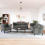 Casa si Gradina - Mobilier - Canapele si coltare - Canapele - Set de canapea 3 pcs Gri inchis tesatura - Infinity.ro