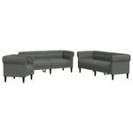 Casa si Gradina - Mobilier - Canapele si coltare - Canapele - Set de canapea 3 pcs Gri inchis tesatura - Infinity.ro