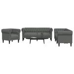 Casa si Gradina - Mobilier - Canapele si coltare - Canapele - Set de canapea 3 pcs Gri inchis tesatura - Infinity.ro