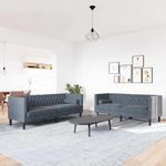 Casa si Gradina - Mobilier - Canapele si coltare - Canapele - Set de canapea 2 pcs Gri inchis Catifea - Infinity.ro