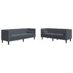 Casa si Gradina - Mobilier - Canapele si coltare - Canapele - Set de canapea 2 pcs Gri inchis Catifea - Infinity.ro