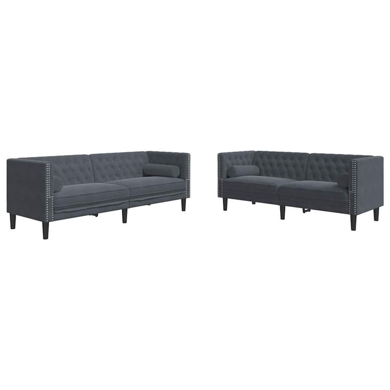 Casa si Gradina - Mobilier - Canapele si coltare - Canapele - Set de canapea 2 pcs Gri inchis Catifea - Infinity.ro