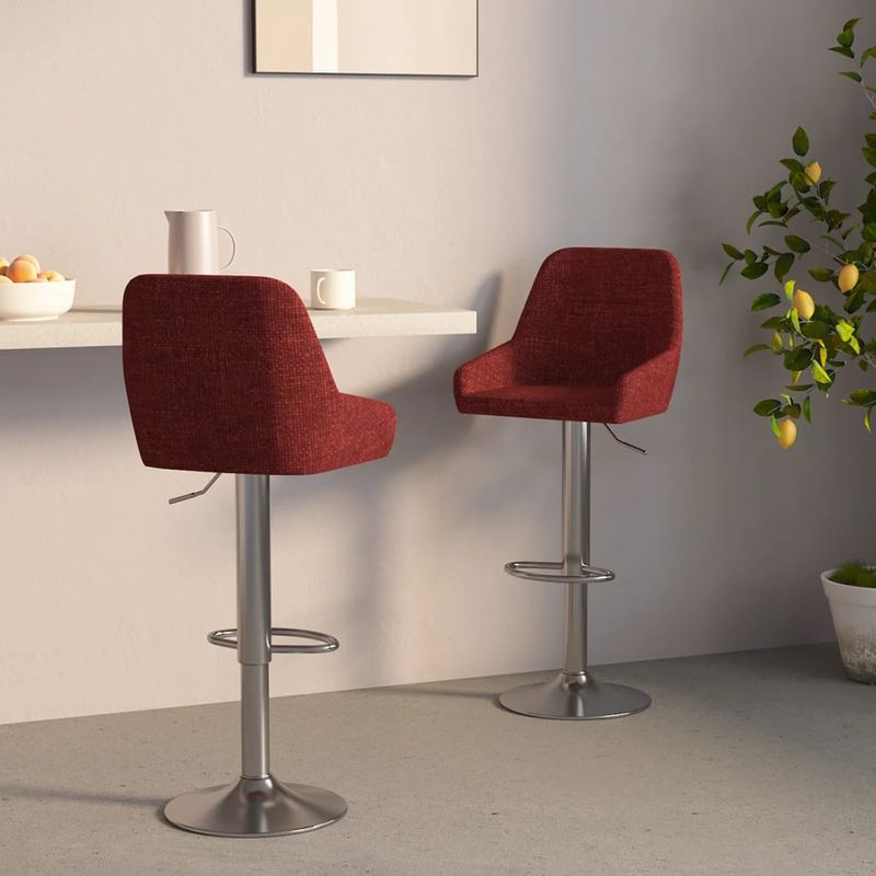 Casa si Gradina - Mobilier - Scaune si fotolii - Scaune - Scaune de bar, 2 buc., rosu vin, material textil - Infinity.ro