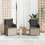 Casa si Gradina - Gradina si terasa - Mobilier exterior - Bancute de gradina - Banca de gradina cu perna 2 pcs Gri deschis Rattan poli - Infinity.ro