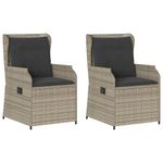 Casa si Gradina - Gradina si terasa - Mobilier exterior - Bancute de gradina - Banca de gradina cu perna 2 pcs Gri deschis Rattan poli - Infinity.ro