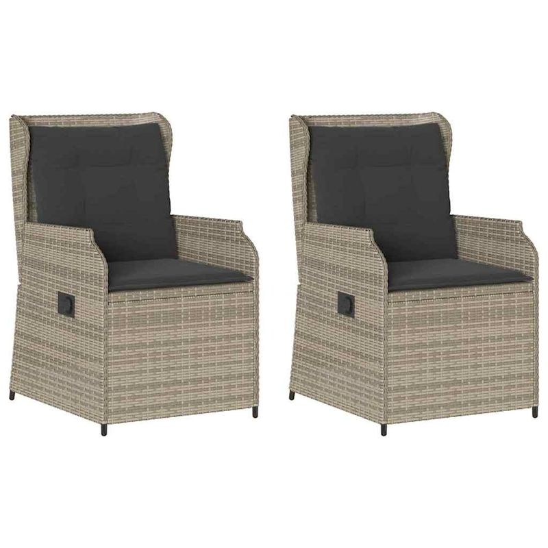 Casa si Gradina - Gradina si terasa - Mobilier exterior - Bancute de gradina - Banca de gradina cu perna 2 pcs Gri deschis Rattan poli - Infinity.ro