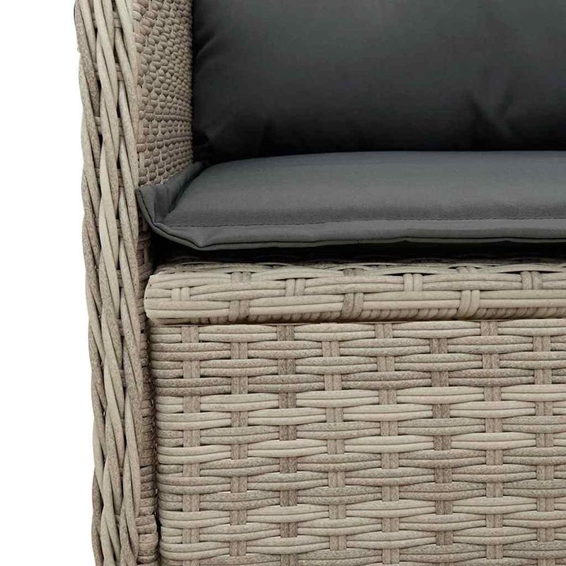 Casa si Gradina - Gradina si terasa - Mobilier exterior - Bancute de gradina - Banca de gradina cu perna 2 pcs Gri deschis Rattan poli - Infinity.ro