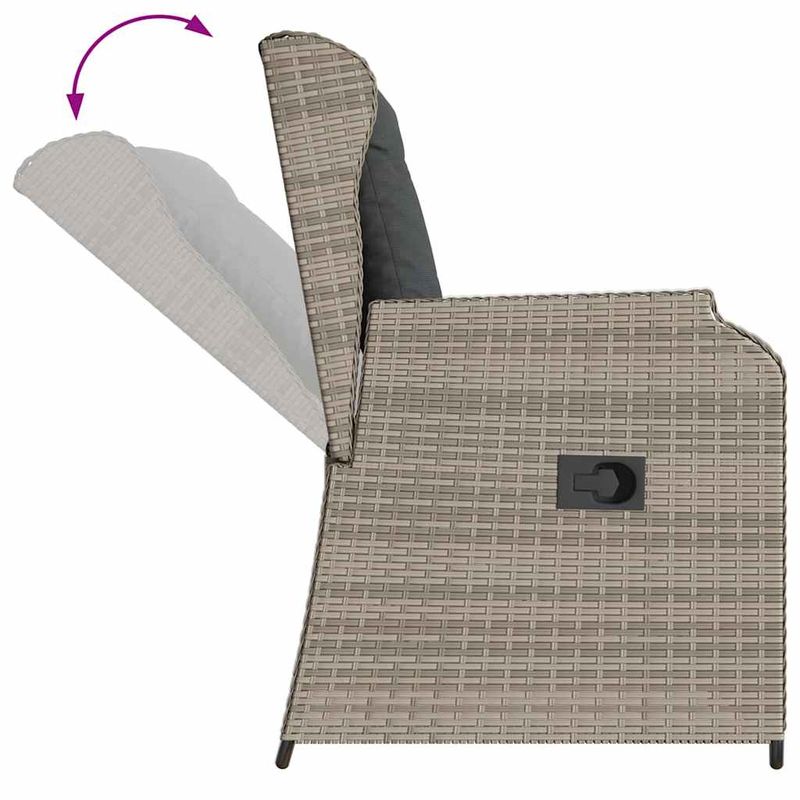 Casa si Gradina - Gradina si terasa - Mobilier exterior - Bancute de gradina - Banca de gradina cu perna 2 pcs Gri deschis Rattan poli - Infinity.ro