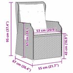 Casa si Gradina - Gradina si terasa - Mobilier exterior - Bancute de gradina - Banca de gradina cu perna 2 pcs Gri deschis Rattan poli - Infinity.ro