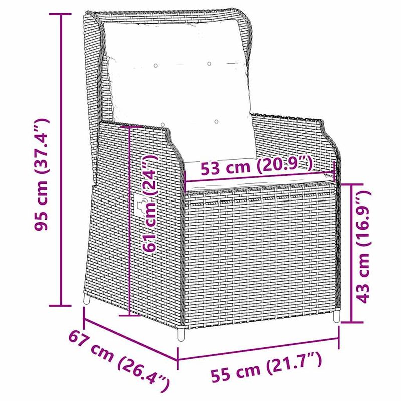 Casa si Gradina - Gradina si terasa - Mobilier exterior - Bancute de gradina - Banca de gradina cu perna 2 pcs Gri deschis Rattan poli - Infinity.ro