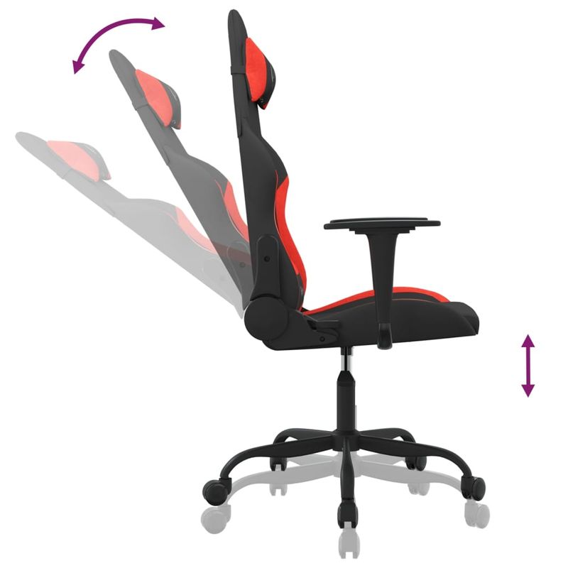 PC, gaming si accesorii - Gaming - Accesorii gaming - Scaune gaming - Scaun de gaming cu masaj, negru si rosu, material textil - Infinity.ro