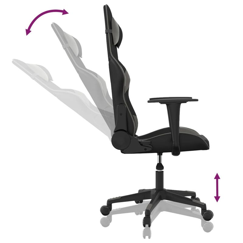 PC, gaming si accesorii - Gaming - Accesorii gaming - Scaune gaming - Scaun de gaming de masaj, negru si gri, piele ecologica - Infinity.ro