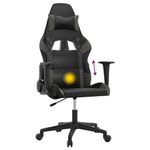PC, gaming si accesorii - Gaming - Accesorii gaming - Scaune gaming - Scaun de gaming de masaj, negru si gri, piele ecologica - Infinity.ro