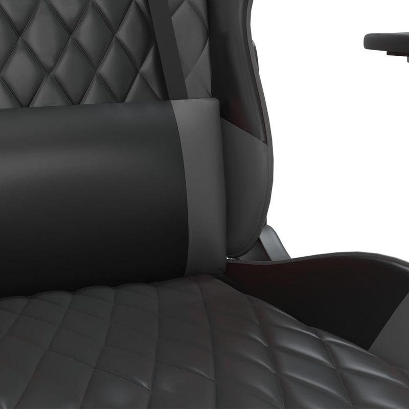 PC, gaming si accesorii - Gaming - Accesorii gaming - Scaune gaming - Scaun de gaming de masaj, negru si gri, piele ecologica - Infinity.ro