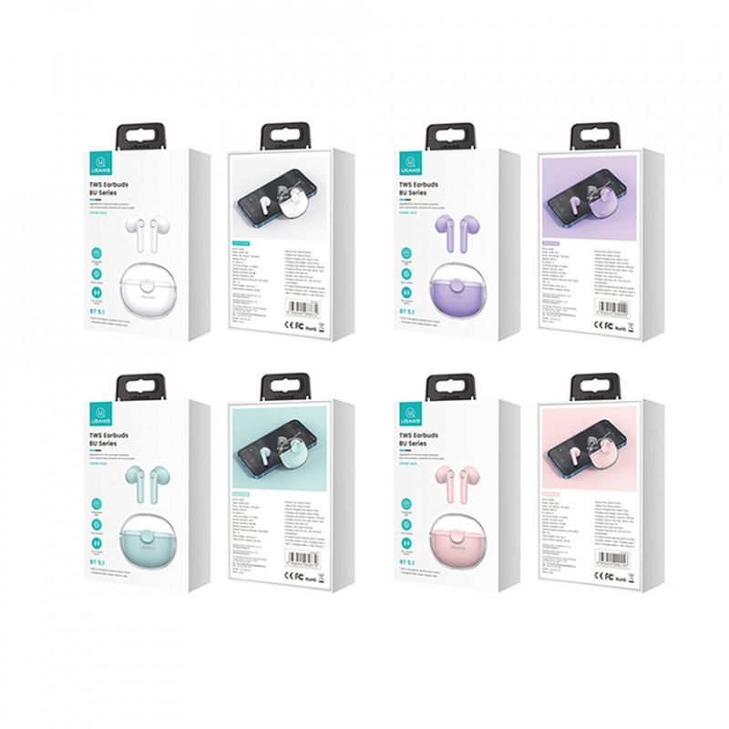 TV, Audio-Video si Foto - Portabile audio - Casti audio - Casti Albastrutooth Wireless Stereo - Usams BU12 Series Dual-Channel (BHUBU01) - Alb - Infinity.ro