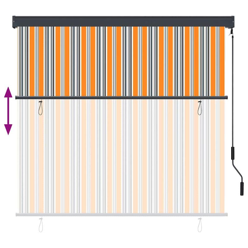 Casa si Gradina - Textile si covoare - Rulouri si jaluzele - Jaluzea Rulou de Exterior Dungi Galben si albastru 180 x 250 cm - Infinity.ro