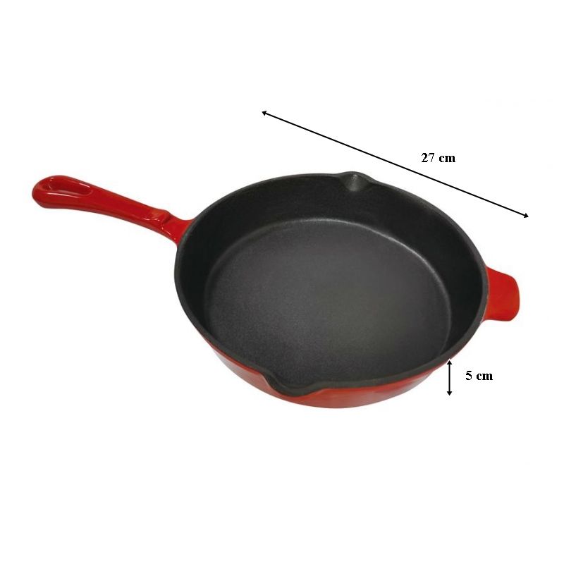 Casa si Gradina - Bucatarie si vesela - Vase pentru gatit - Tigai si seturi - Tigaie rotunda din fonta emailata pentru grill, 27x5 cm - Infinity.ro