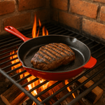 Casa si Gradina - Bucatarie si vesela - Vase pentru gatit - Tigai si seturi - Tigaie rotunda din fonta emailata pentru grill, 27x5 cm - Infinity.ro