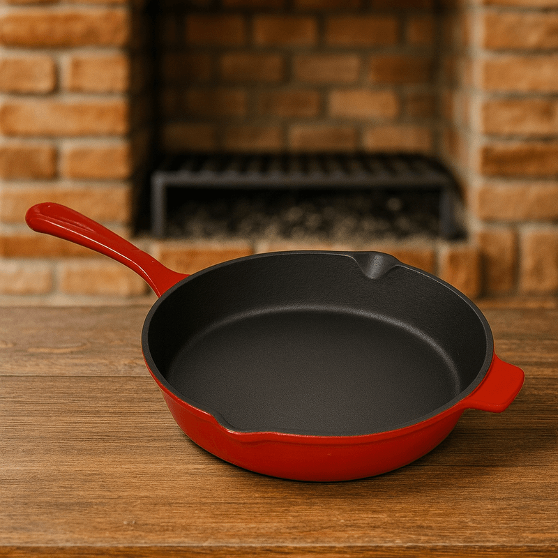 Casa si Gradina - Bucatarie si vesela - Vase pentru gatit - Tigai si seturi - Tigaie rotunda din fonta emailata pentru grill, 27x5 cm - Infinity.ro