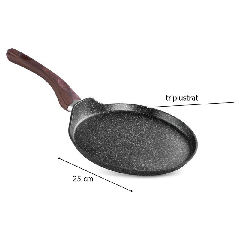 Casa si Gradina - Bucatarie si vesela - Vase pentru gatit - Tigai si seturi - Tigaie pentru clatite/pancakes BML-25, triplustrat, antiaderenta, diametru 25 cm - Infinity.ro