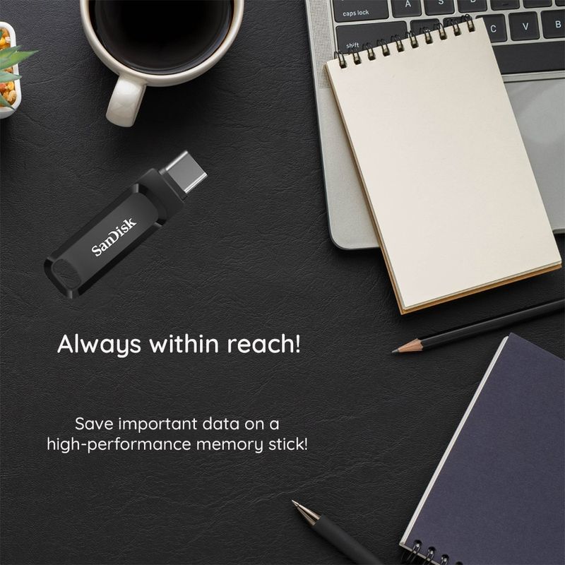 PC, gaming si accesorii - Periferice PC - Memorii USB - Stick de Memorie 128GB, USB 3.2, Type-C - SanDisk (SDDDC3-128G-G46) - Negru - Infinity.ro
