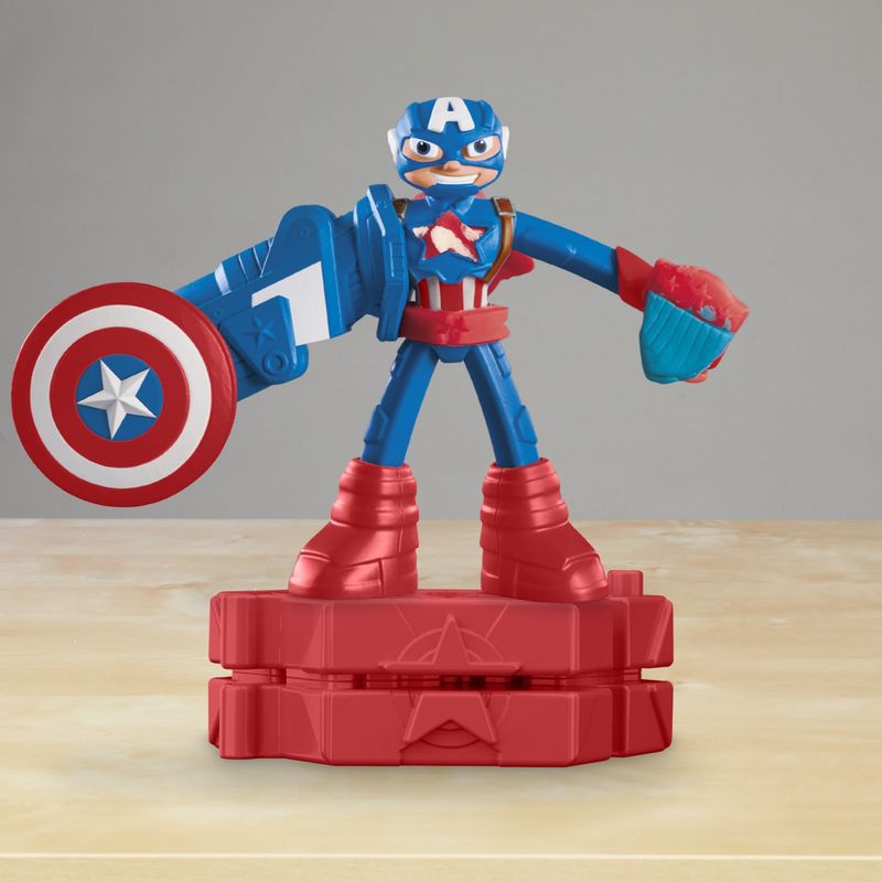 Jucarii, Copii si Bebe - Jucarii si jocuri - Figurine - Play-doh Marvel figurina flexibila cu accesorii Captain America 10cm - Infinity.ro