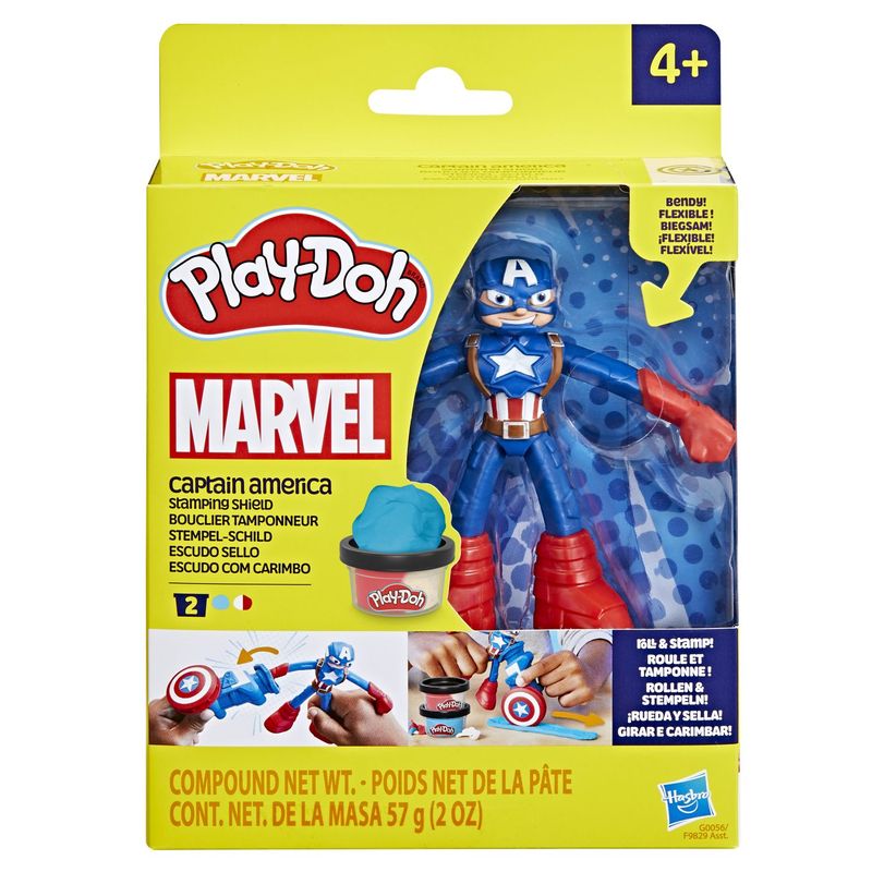 Jucarii, Copii si Bebe - Jucarii si jocuri - Figurine - Play-doh Marvel figurina flexibila cu accesorii Captain America 10cm - Infinity.ro
