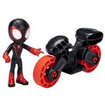 Jucarii, Copii si Bebe - Jucarii si jocuri - Figurine - Spiderman set motocicleta si figurina Miles Morales Spider Man 6cm - Infinity.ro