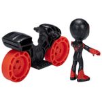 Jucarii, Copii si Bebe - Jucarii si jocuri - Figurine - Spiderman set motocicleta si figurina Miles Morales Spider Man 6cm - Infinity.ro