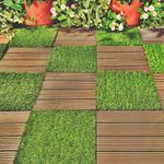 Casa si Gradina - Gradina si terasa - Mobilier exterior - Accesorii pentru gradina - Set 9 bucati podea gradina din plastic rezistent PP, 31x31x2 cm, culoare maro, suprafata 0.87 mp, efect lemn - Infinity.ro