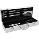 Casa si Gradina - Gradina si terasa - Gratare si accesorii - Accesorii gratare - Set 12 ustensile gratar, din otel inoxidabil, in cutie de transport metalica - Infinity.ro