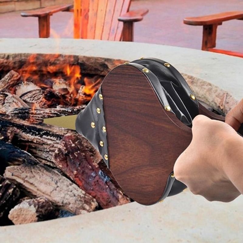 Casa si Gradina - Gradina si terasa - Gratare si accesorii - Accesorii gratare - Suflanta de aer manuala tip burduf, din lemn, pentru aprinderea focului la gratare, sobe si seminee, 40x17cm - Infinity.ro