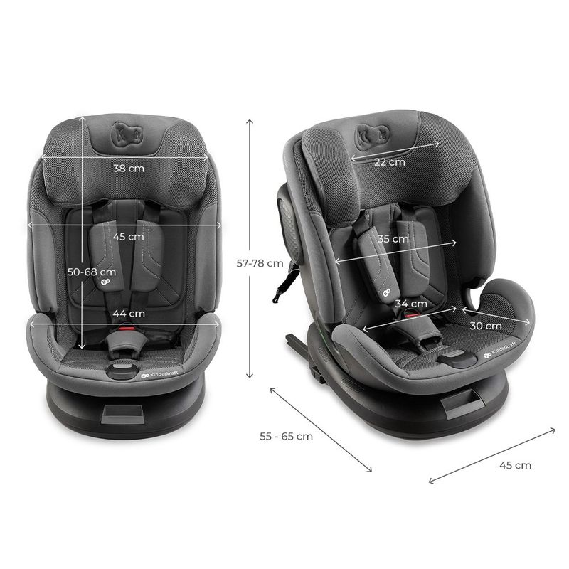Jucarii, Copii si Bebe - Carucioare si articole de transport - Scaune auto copii - Scaun auto Kinderkraft xpedition 3 i-size 40-150 cm, grey - Infinity.ro