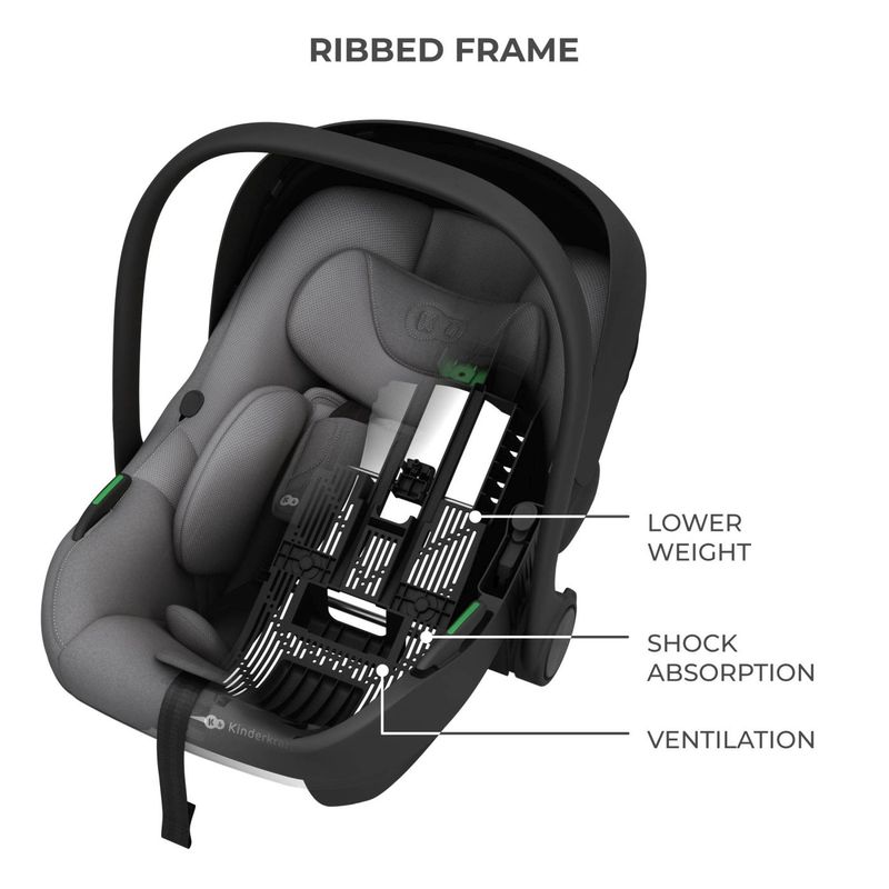 Jucarii, Copii si Bebe - Carucioare si articole de transport - Scaune auto copii - Scoica auto Kinderkraft i-lite cu baza endura safe fx grey - Infinity.ro