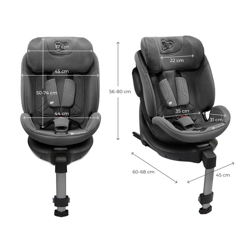 Jucarii, Copii si Bebe - Carucioare si articole de transport - Scaune auto copii - Scaun auto Kinderkraft xrider 2 i-size 40-150 cm grey - Infinity.ro