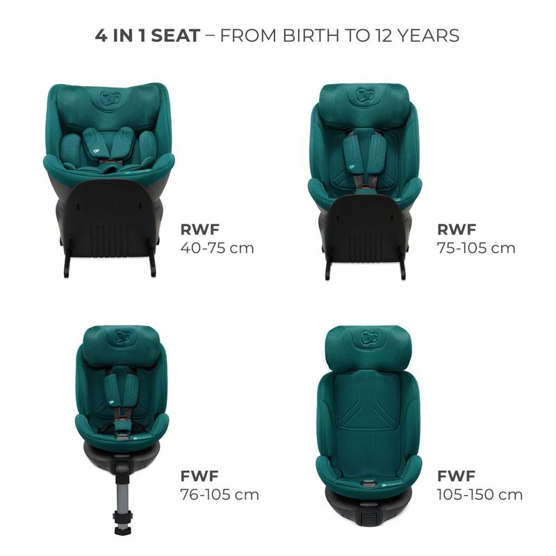 Jucarii, Copii si Bebe - Carucioare si articole de transport - Scaune auto copii - Scaun auto Kinderkraft xrider 2 i-size 40-150 cm green - Infinity.ro