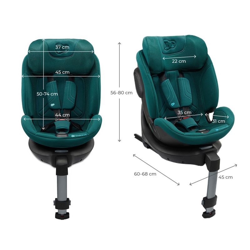 Jucarii, Copii si Bebe - Carucioare si articole de transport - Scaune auto copii - Scaun auto Kinderkraft xrider 2 i-size 40-150 cm green - Infinity.ro