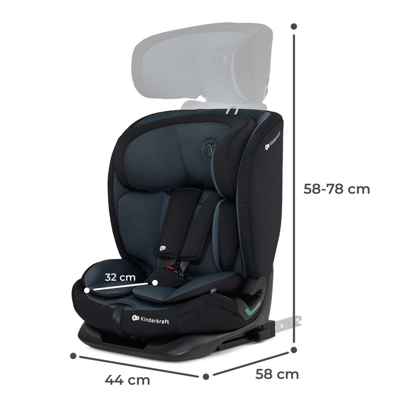 Jucarii, Copii si Bebe - Carucioare si articole de transport - Scaune auto copii - Scaun auto i-size, 76-150 cm, Kinderkraft oneto 3, isofix, graphite black - Infinity.ro