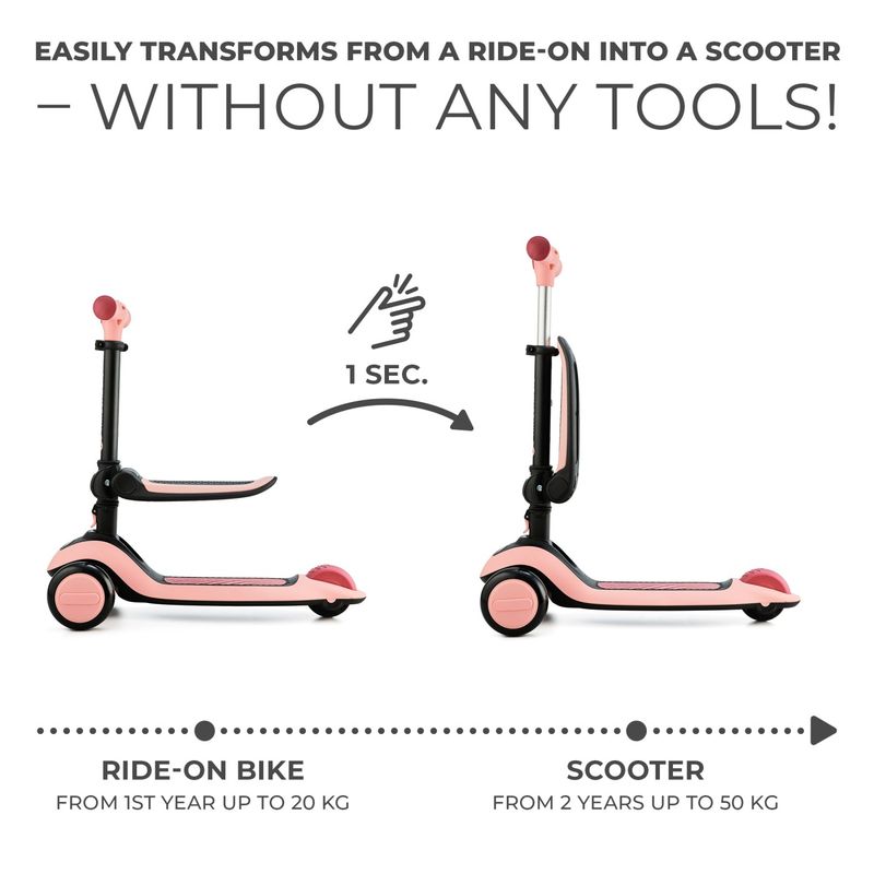 Sport si Outdoor - Role, trotinete si skateboard - Trotinete copii - Trotineta Kinderkraft halley, rosa pink - Infinity.ro