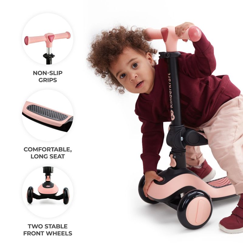 Sport si Outdoor - Role, trotinete si skateboard - Trotinete copii - Trotineta Kinderkraft halley, rosa pink - Infinity.ro