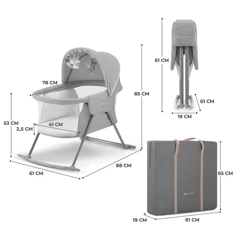 Casa si Gradina - Mobilier - Mobilier copii - Patuturi copii - Patut Kinderkraft lovi, 3 in 1, grey - Infinity.ro