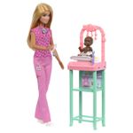 Jucarii, Copii si Bebe - Jucarii si jocuri - Papusi si accesorii - Papusi - Barbie cariere set mobilier cu papusa doctor pediatru blonda - Infinity.ro